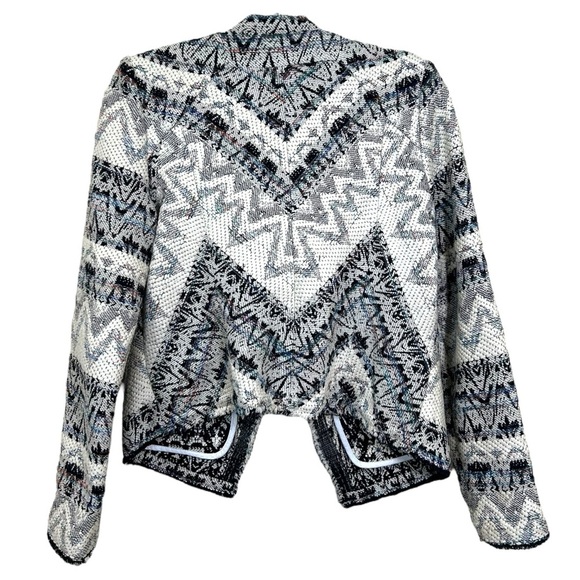 Iro - Women’s ‘Kroe’ Tweed Jacket, Tribal Chevron Print - White Size 36 FR 4 US - Picture 6 of 17